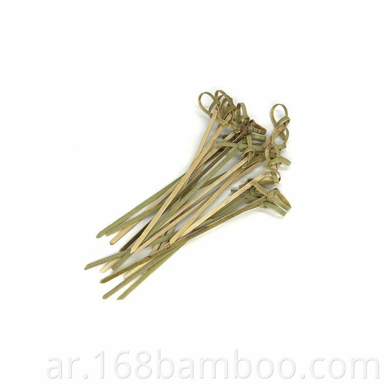 green bamboo knotted skewer